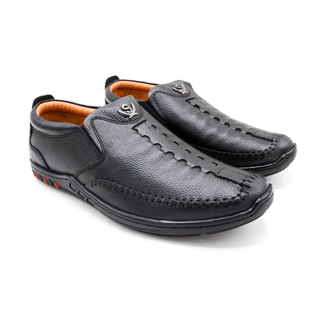 Casual Black Leather Shoes (6-39)